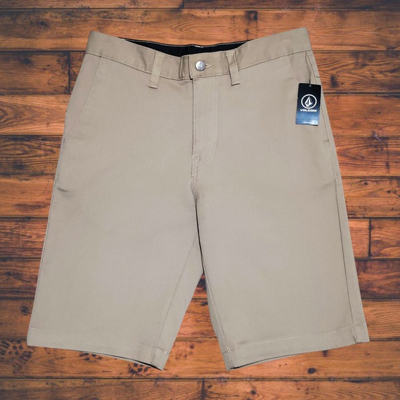 Volcom Other - Volcom Vmonty‎ Stretch 22 Khaki Chino Shorts Mens Size 29 Flat Front Casual NEW